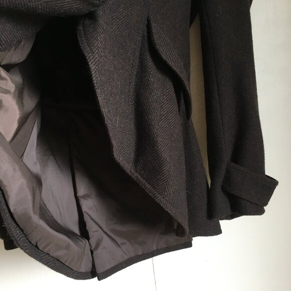 Vintage Designer Wool High-Low Victorian Crest Blazer Coat - Picture 4 of 11